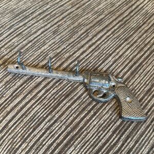 Vintage Silver Gun-Shaped Wall Hook
